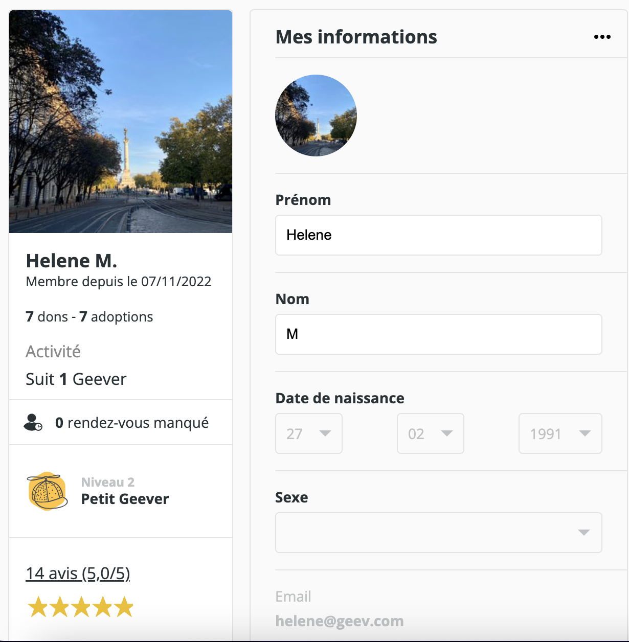 Modifier mon profil Centre d'aide