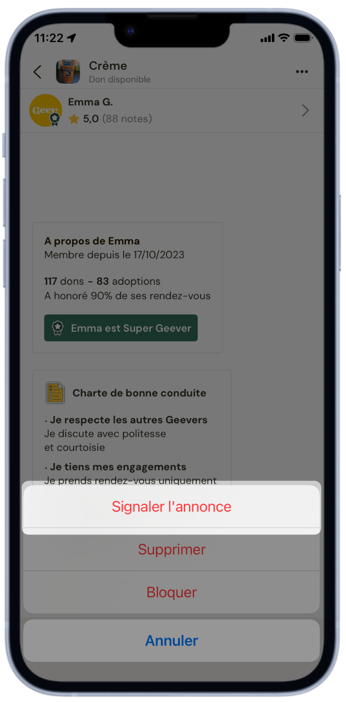 2026 - iOS - messagerie - signaler une annonce